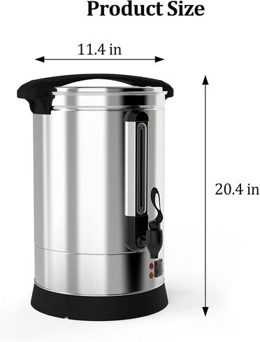 120 Cup Coffee Urn, 18l/4.8gal Large Capacity Stainless Steel Electric Coffee Percolator, Hot Beverage Dispenser With Fast Brew & Auto Keep-warm, For Party Buffet Catering Grey in Saudi Arabia