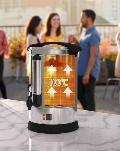 120 Cup Coffee Urn, 18l/4.8gal Large Capacity Stainless Steel Electric Coffee Percolator, Hot Beverage Dispenser With Fast Brew & Auto Keep-warm, For Party Buffet Catering Grey in Saudi Arabia