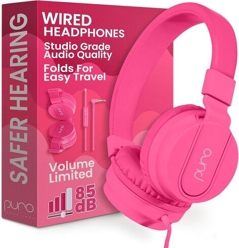 Puro Sound Labs - Kids Headphones, Volume-Limiting 85dB, PuroBasic, Pink in Saudi Arabia
