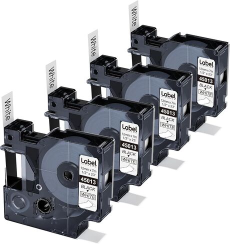 4-Pack Replacement for Dymo Label Maker Refills D1 45013 Black on White in Saudi Arabia