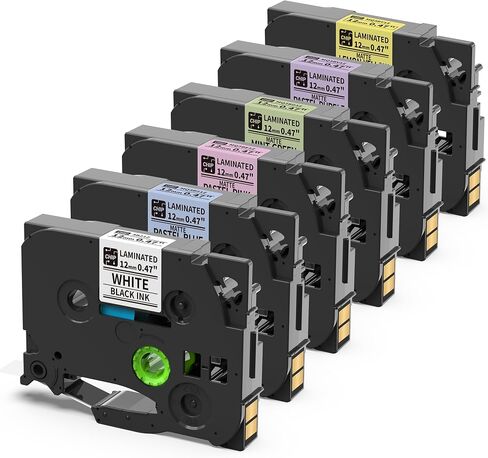 شريط صانع الملصقات Vixic H1100 E1000 D210S شريط BZ 12 مم 0.47 أبيض مصفح in Saudi Arabia