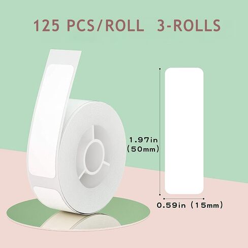 NIIMBOT Label Tape of Model D11 D110 D101 Printer, (3 Rolls, 0.59"×1.96"/15×50mm) Adapted Label Printing Paper, Office & Home Labeling Tape Replacement (White) in Saudi Arabia