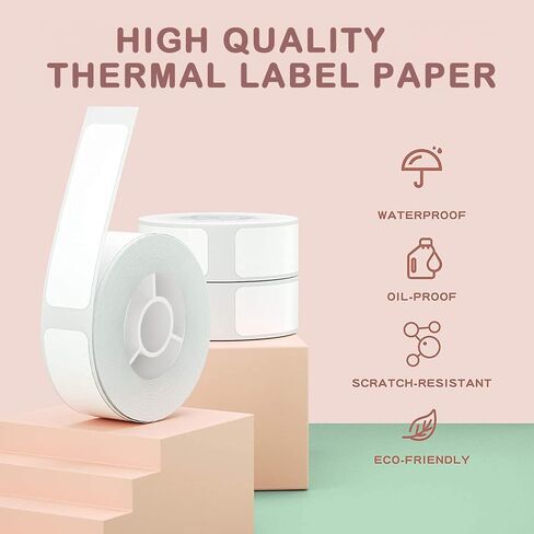 NIIMBOT Label Tape of Model D11 D110 D101 Printer, (3 Rolls, 0.59"×1.96"/15×50mm) Adapted Label Printing Paper, Office & Home Labeling Tape Replacement (White) in Saudi Arabia