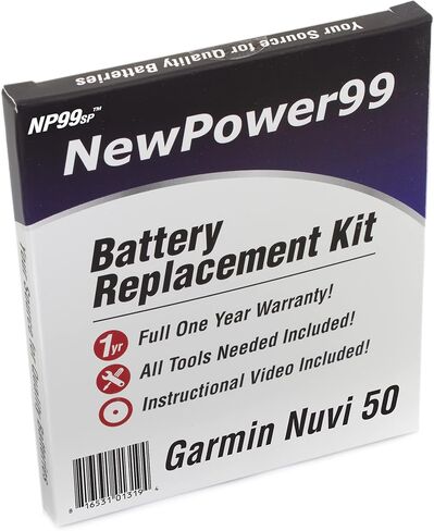 Battery Replacement Kit for Garmin Nuvi 50 and Garmin Nuvi 50LM with Tools, Video Instructions, Long Life Battery in Saudi Arabia
