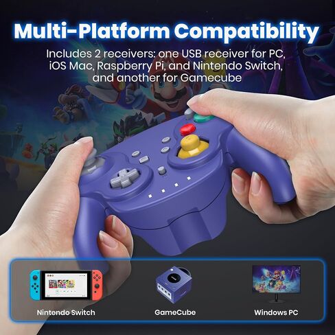 2.4 GHz Wireless GameCube Controller for Switch 1 & 2, NGC Console, Indigo in Kuwait
