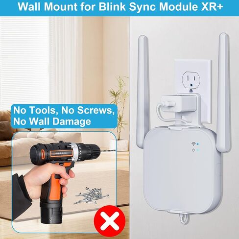 2026 Upgrade Outlet Wall Mount for Blink Sync Module XR+(newest model), No-Drill Mounting Holder Bracket for Blink Security Camera, Easy Installation & Flexible Placement Mount for Outdoor Indoor Home in Saudi Arabia