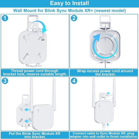 2026 Upgrade Outlet Wall Mount for Blink Sync Module XR+(newest model), No-Drill Mounting Holder Bracket for Blink Security Camera, Easy Installation & Flexible Placement Mount for Outdoor Indoor Home in Saudi Arabia