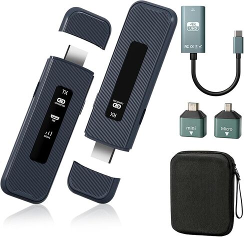 Wireless HDMI Transmitter and Receiver, 165FT/50M Range with LED Display, 4K Input 1080P Output, 5G+2.4G Plug & Play HDMI Wireless Extender for Laptop PC Camera to TV Box Monitor Projector in Saudi Arabia