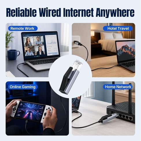Mcbazel 1Gbps USB-C RJ45 Adapter, No Ethernet Cable Needed, Plug and Play in Saudi Arabia