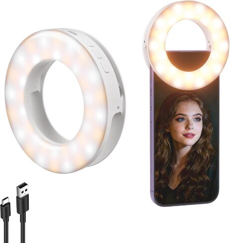 NEEWER Basics 67mm Threaded Ring Light for 67mm Phone Mounts/Cases/Lens, Rechargeable Bi Color LED Selfie Photo Fill Lighting CRI95+for TikTok Video Recording Vlog Streaming Macro Photography, M22 in Saudi Arabia