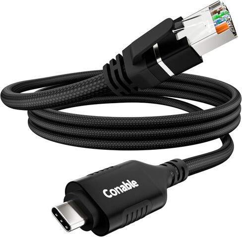 USB C to Ethernet Cable 1ft/12inch, USB Type-C to RJ45 Cord, Braided, 1Gbps in Kuwait