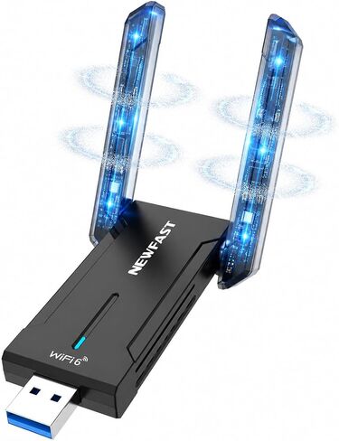 NEWFAST AX5400 USB WiFi 6 محول للكمبيوتر المكتبي ثلاثي الموجات USB 3.0 WiFi U353 in Saudi Arabia