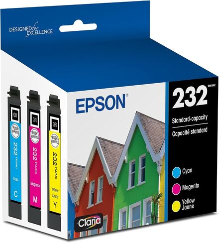 Epson 232 Claria Ink Standard Capacity Color Combo Pack (T232520-S) Works with Workforce WF-2930, 2950 and Expression XP-4200, 4205 in Saudi Arabia