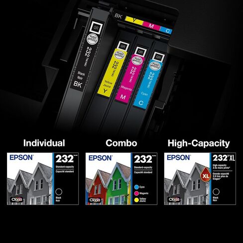 Epson 232 Claria Ink Standard Capacity Color Combo Pack (T232520-S) Works with Workforce WF-2930, 2950 and Expression XP-4200, 4205 in Saudi Arabia