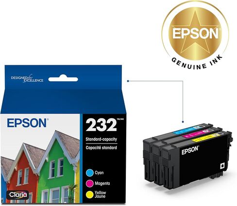 Epson 232 Claria Ink Standard Capacity Color Combo Pack (T232520-S) Works with Workforce WF-2930, 2950 and Expression XP-4200, 4205 in Saudi Arabia