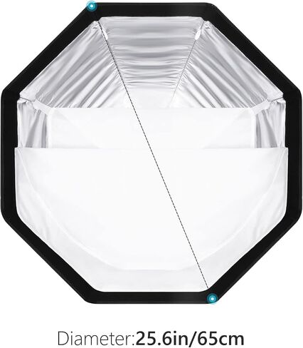 NEEWER 26"/65cm Octagonal Softbox Quick Release, with S-Type Bracket Mount, Carrying Bag Compatible with NEEWER TT560 NW880 NW600 NW620 NW700 NW-670 750II and Q3 AD200Pro Flash Strobes, SF-RP26 in Saudi Arabia