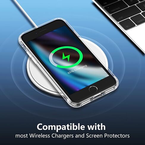 xiwxi for iPhone SE Case 2022/3rd/2020,iPhone 8/7 Case,with [2xTempered Glass Screen Protector] [ 360 Full Body Shockproof ] [Heavy Dropproof],Hard PC+Soft Silicone TPU+Glass Screen Phone case -Clear in Saudi Arabia