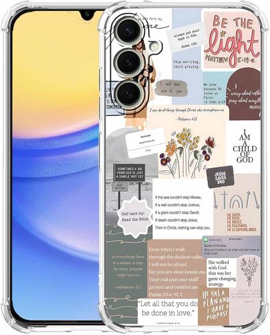 Case for Samsung Galaxy A15 with Christian Design,Christ Jesus Quotes Verse Collage Pattern,Trendy Soft TPU Bumper Phone Cover(A15,Bible) in Saudi Arabia