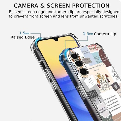 Case for Samsung Galaxy A15 with Christian Design,Christ Jesus Quotes Verse Collage Pattern,Trendy Soft TPU Bumper Phone Cover(A15,Bible) in Saudi Arabia
