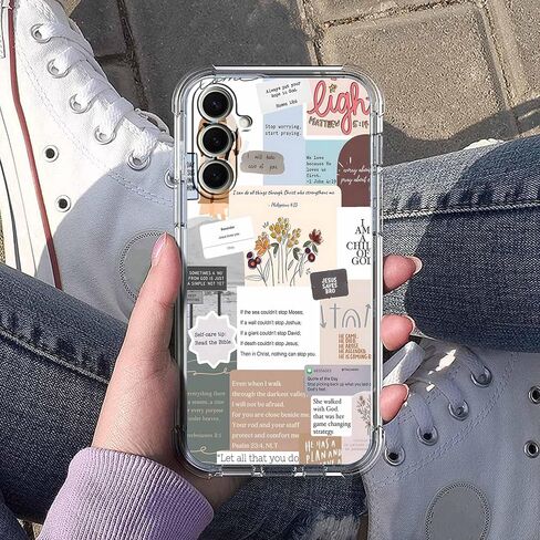 Case for Samsung Galaxy A15 with Christian Design,Christ Jesus Quotes Verse Collage Pattern,Trendy Soft TPU Bumper Phone Cover(A15,Bible) in Saudi Arabia