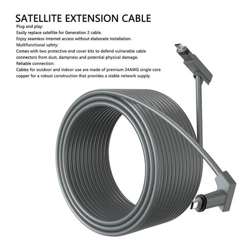 32.8ft Durable Rectangular Satellite Replacement Cable for Uninterrupted Internet Access, Rubber Copper for Indoor and Outdoor in Saudi Arabia