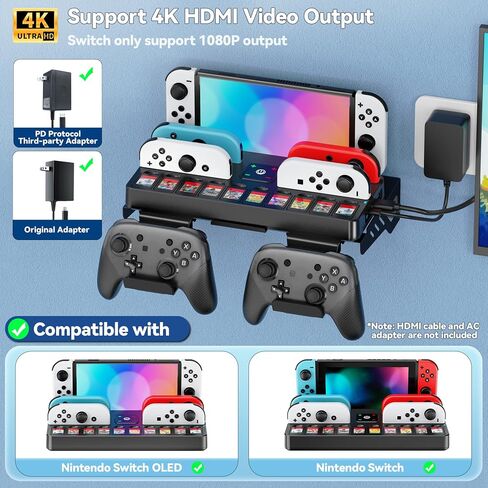 Switch Dock Wall Mount with Joy-Con Charger and Pro Controller Holder in Saudi Arabia