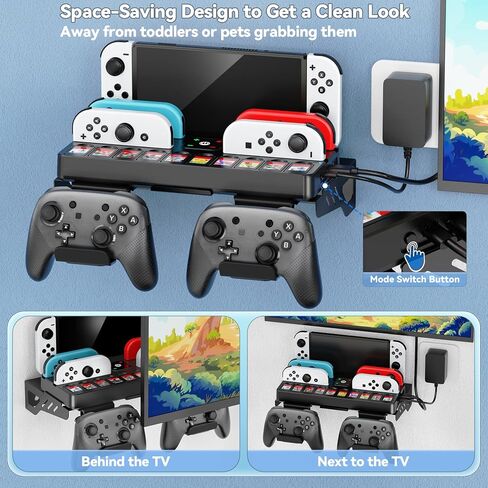 Switch Dock Wall Mount with Joy-Con Charger and Pro Controller Holder in Saudi Arabia