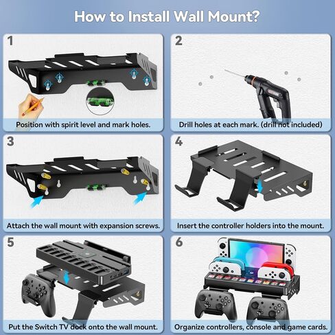 Switch Dock Wall Mount with Joy-Con Charger and Pro Controller Holder in Saudi Arabia