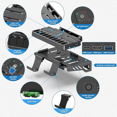 Switch Dock Wall Mount with Joy-Con Charger and Pro Controller Holder in Saudi Arabia
