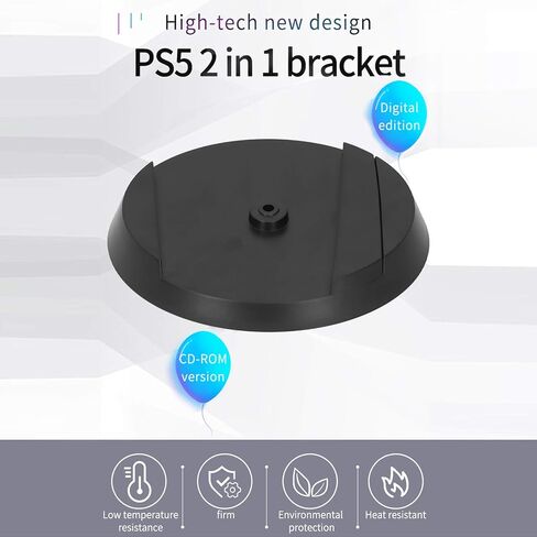 Professional 2 in 1 Vertical Stand Game Console Holder Base Accessory for PS5 Game Console PS5 Stand Replacement Vertical Stand with Screw PS5 Vertical Stand PS5 Cooling Station PS in Saudi Arabia