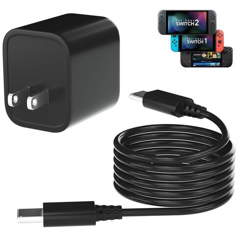 10FT 60W Smart Protection Power Adapter Charger for Nintendo 2/1/Oled/Lite,Steam Deck Support 4K TV Dock,PD3.0 Fast Charging Replacement Power Cord for iPhone Air/17/17 Pro Max, Galaxy, Tablet/Laptop in Saudi Arabia