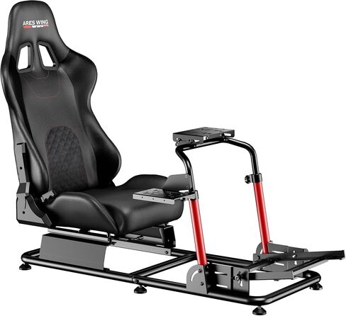 ARES WING Racing Simulator Cockpit with Adjustable Race Seat | Sim Racing Cockpit Compatible with Fanatec, Thrustmaster, Logitech, Moza Racing Games for PS5, PS4, Xbox and PC in Kuwait