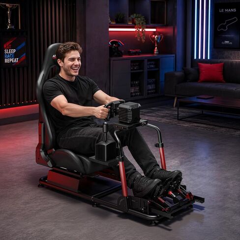 ARES WING Racing Simulator Cockpit with Adjustable Race Seat | Sim Racing Cockpit Compatible with Fanatec, Thrustmaster, Logitech, Moza Racing Games for PS5, PS4, Xbox and PC in Kuwait