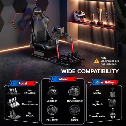 ARES WING Racing Simulator Cockpit with Adjustable Race Seat | Sim Racing Cockpit Compatible with Fanatec, Thrustmaster, Logitech, Moza Racing Games for PS5, PS4, Xbox and PC in Kuwait