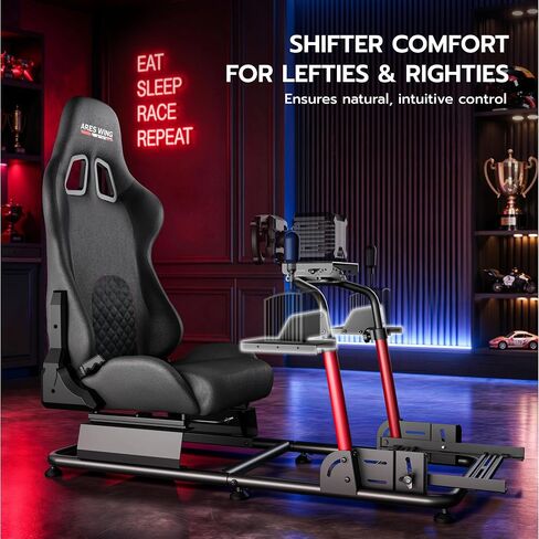 ARES WING Racing Simulator Cockpit with Adjustable Race Seat | Sim Racing Cockpit Compatible with Fanatec, Thrustmaster, Logitech, Moza Racing Games for PS5, PS4, Xbox and PC in Kuwait