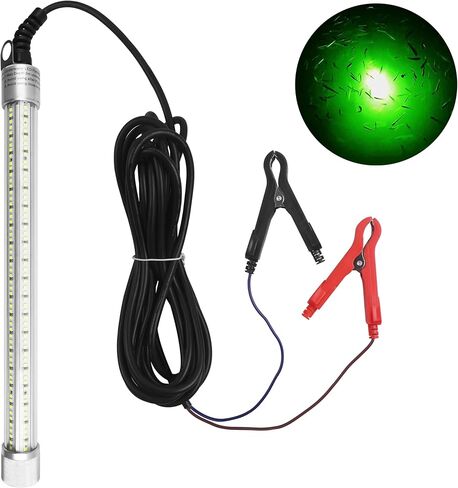SILANON Underwater Fishing Light Super Bright 40000 Lumens 12V 80W LED Submersible Fishing Light Green Night Fish Attracting Light Waterproof Bait Finder Attractants Boat Lamp for Snook Crappie in Saudi Arabia