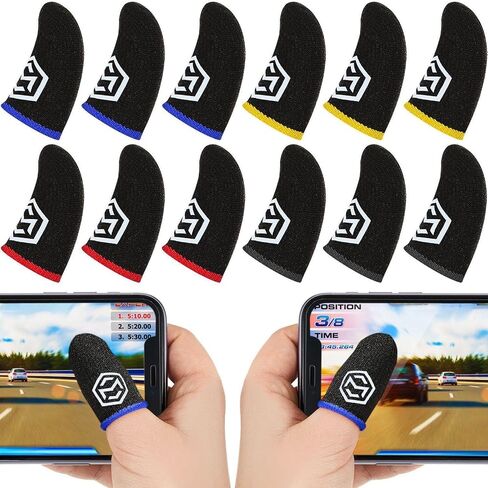 Jiuguva 120 Pcs Gaming Finger Sleeves with Pattern for Mobile Game Controllers Finger Sleeve Anti Sweat Play Controller Thumb Sleeve Breathable Thumb Covers Touchscreen(Multicolored) in Saudi Arabia