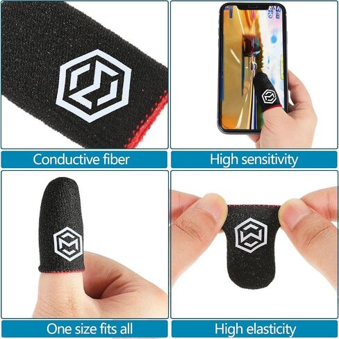 Jiuguva 120 Pcs Gaming Finger Sleeves with Pattern for Mobile Game Controllers Finger Sleeve Anti Sweat Play Controller Thumb Sleeve Breathable Thumb Covers Touchscreen(Multicolored) in Saudi Arabia