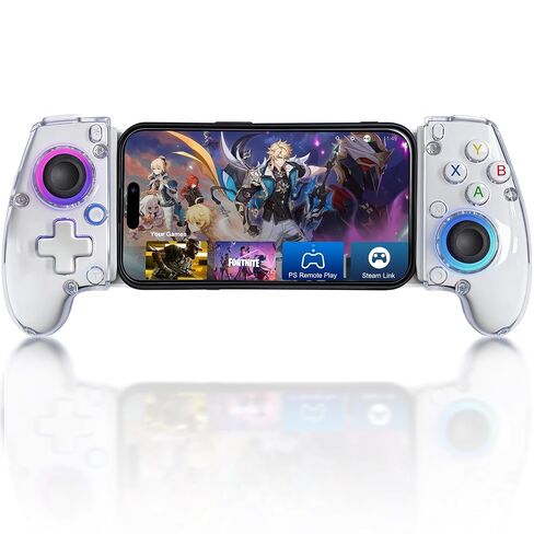 Joso Phone Controller for iPhone (All Model) & Android, Enhanced Grip, Case-Friendly Wireless Mobile Gaming Controller with 7 Color Lights, Turbo, 6-Axis, Dual Vibration in Saudi Arabia