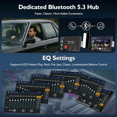 9" Single DIN Car Stereo with Wireless Apple CarPlay and Android Auto,UHD Car Radio IPS Touchscreen,1080P Back Camera,Mirror Link, Voice Control, Bluetooth 5.3,GPS,AM&FM,Type-C (9016-with Camera) in Saudi Arabia