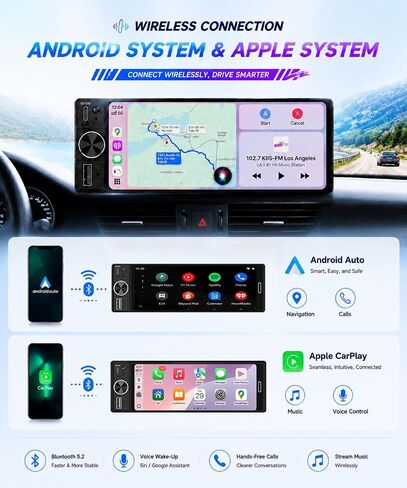 6.5" Wireless CarPlay Single Din Car Stereo,Touchscreen Car Radio in Saudi Arabia