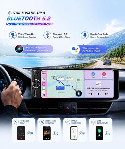 6.5" Wireless CarPlay Single Din Car Stereo,Touchscreen Car Radio in Saudi Arabia