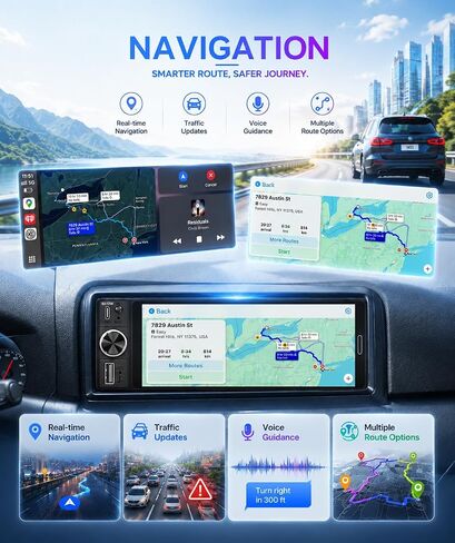 6.5" Wireless CarPlay Single Din Car Stereo,Touchscreen Car Radio in Saudi Arabia