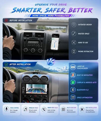 6.5" Wireless CarPlay Single Din Car Stereo,Touchscreen Car Radio in Saudi Arabia