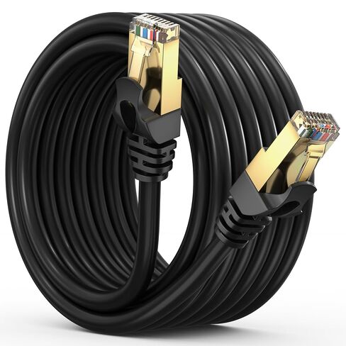 Maximm Flat Cat7 Ethernet Cable SFTP Shielded White 50ft in Saudi Arabia
