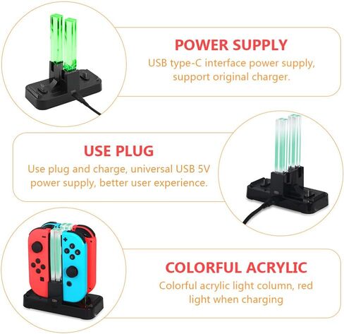 SOLUSTRE فتحة تحكم محطة شحن لـ -con شاحن USB محمول عمود شفاف حامل شحن مريح لوحدات التحكم تصميم براعة دقيقة in Saudi Arabia
