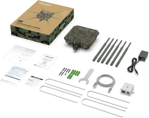 WAVLINK AX3000 Outdoor WiFi Access Point with PoE, 2026 New Model Long Range Outdoor Wireless Repeater, Dual Band 2.4G+5G, 6x7dBi High-gain Antennas, IP67 Weatherproof, Work with Starlink, Greenwood in Saudi Arabia