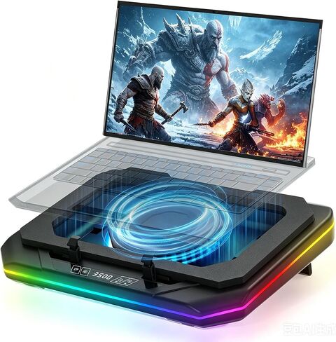 Cooling Pad for Hp OMEN 17-db0000 Gaming Laptop Cooler with Powerful Turbo Cooling Fan Can Fast Cooling CPU+GPU 40°C, Variable Speed,6 RGB Light in Saudi Arabia