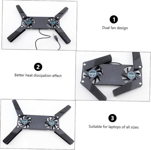 Gaming Laptop Cooling Pad 2pcs Notebook Cooler Foldable Design Ventilated Support for Laptops in Saudi Arabia