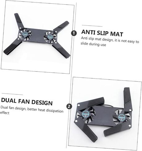 Gaming Laptop Cooling Pad 2pcs Notebook Cooler Foldable Design Ventilated Support for Laptops in Saudi Arabia